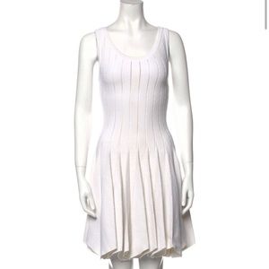 Alaia signature paneled flare skirt dress white XS